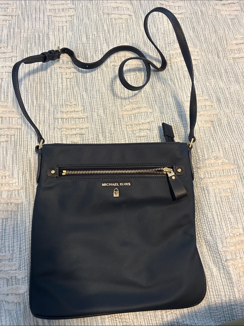 Michael Kors Navy nylon  Crossbody Bag with Front Zip Pocket